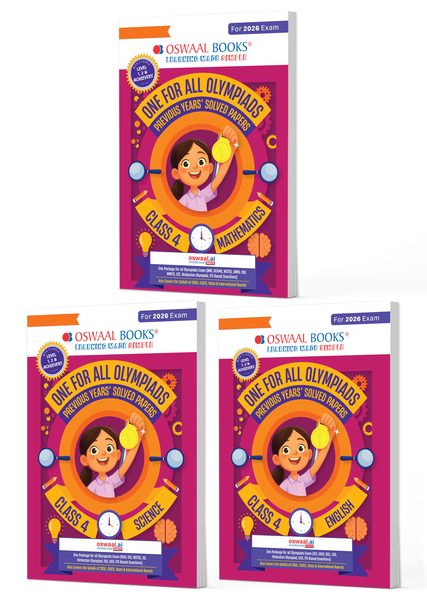 One for All Olympiads | Class 4 Maths, Science, English | Chapter-wise Previous Years' Solved Papers | Prep-Guide With Level 1, 2 & Achievers Section (Set of 3 Books) For 2026 Exam