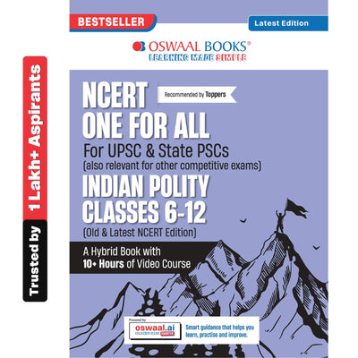 Oswaal NCERT One For All Book for UPSC & State PSCs | Indian Polity Classes 6-12 (Old & New NCERT Edition) Latest Edition