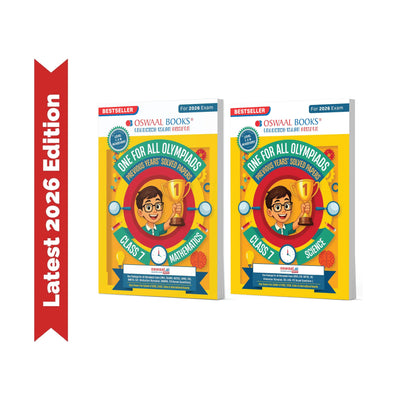 Oswaal One For All Olympiad Chapter-wise Previous Years's Solved Papers, Prep-Guide Class 7 (Set of 2 Books) Maths & Science For 2026 Exam