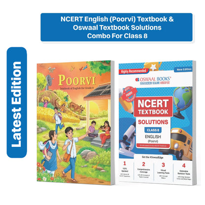 Oswaal NCERT English (Poorvi) Textbook & Textbook Solutions Combo For Class 8 | With Mind Maps & Mock Papers | All Concepts & Topics Covered | Set of 2 Books (For 2026-27 Exam)
