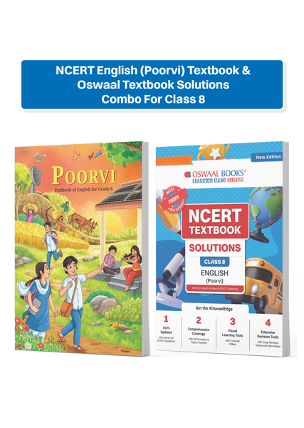NCERT English (Poorvi) Textbook & Oswaal Textbook Solutions Combo For Class 8 | With Mind Maps & Mock Papers | All Concepts & Topics Covered | Set of 2 Books (For 2026 Exam)