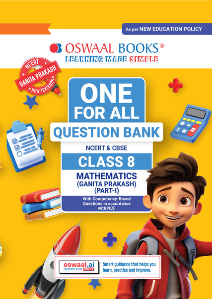 CBSE Class-8 One for All Mathematics (Ganita Prakash) Part-1 For 2026-27 Exam | As Per Latest NCERT & CBSE Syllabus | Chapter-Wise Question Bank, Revision Notes, Theory & Competency Based Questions