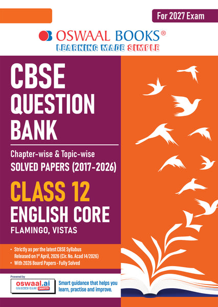 CBSE Class 12  English Core Question Bank | Chapter & Topic-wise Solved Papers (2017–2026) | Based on Latest Syllabus (April 2026) | Includes 2026 Papers | | For 2027 Exam