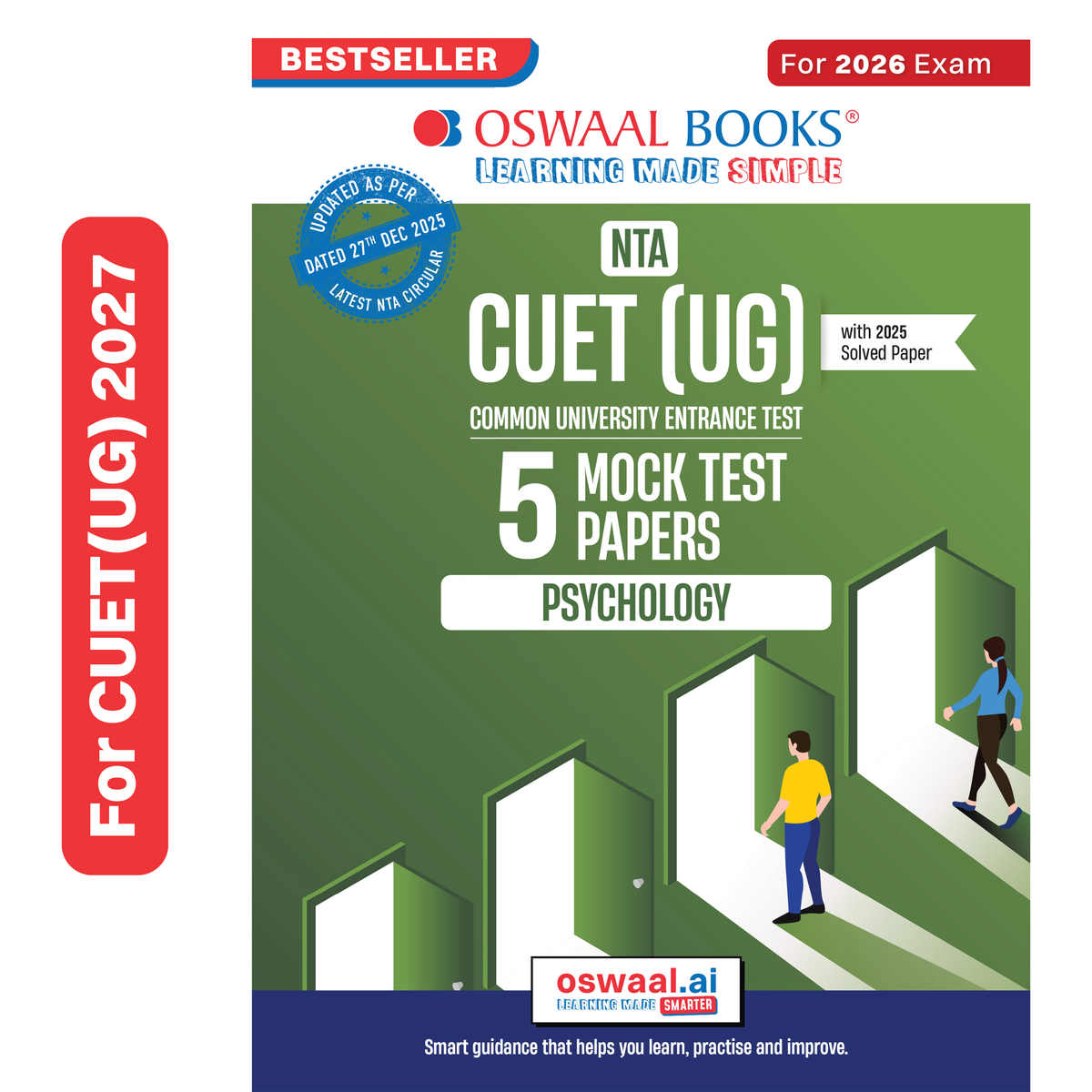 Oswaal NTA CUET (UG) 5 Mock Test Papers Psychology For 2026 Exam (Section-II) (as per latest 27 Dec., notification) | 250+ MCQs for Practice | Includes 2025 Paper- fully solved | With Oswaal AI