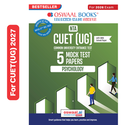 Oswaal NTA CUET (UG) 5 Mock Test Papers Psychology For 2026 Exam (Section-II) (as per latest 27 Dec., notification) | 250+ MCQs for Practice | Includes 2025 Paper- fully solved | With Oswaal AI
