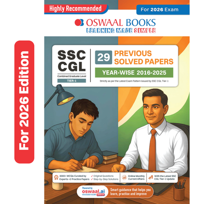 Oswaal SSC CGL Tier-1 29 Previous Years Solved Papers English Medium | 3000+ Questions + 2 Practice Papers | Year-wise 2016-2025 | For 2026 Exam