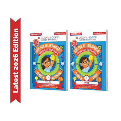 Oswaal One For All Olympiad Chapter-wise Previous Years's Solved Papers, Prep-Guide Class 8 (Set of 2 Books) Maths & Science For 2026 Exam