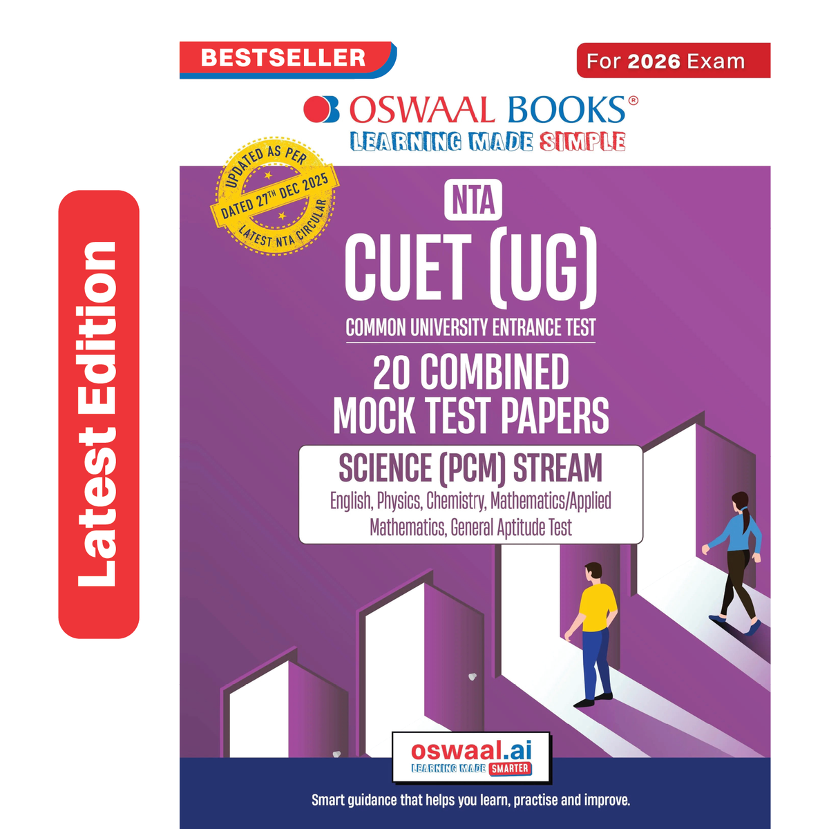 Oswaal NTA CUET (UG) 20 Combined Mock Test Papers | Science PCM Stream (English, Physics, Chemistry, Maths, General Aptitude Test) For 2026 Exam | With New Syllabus & Pattern Released on 27 December 2025