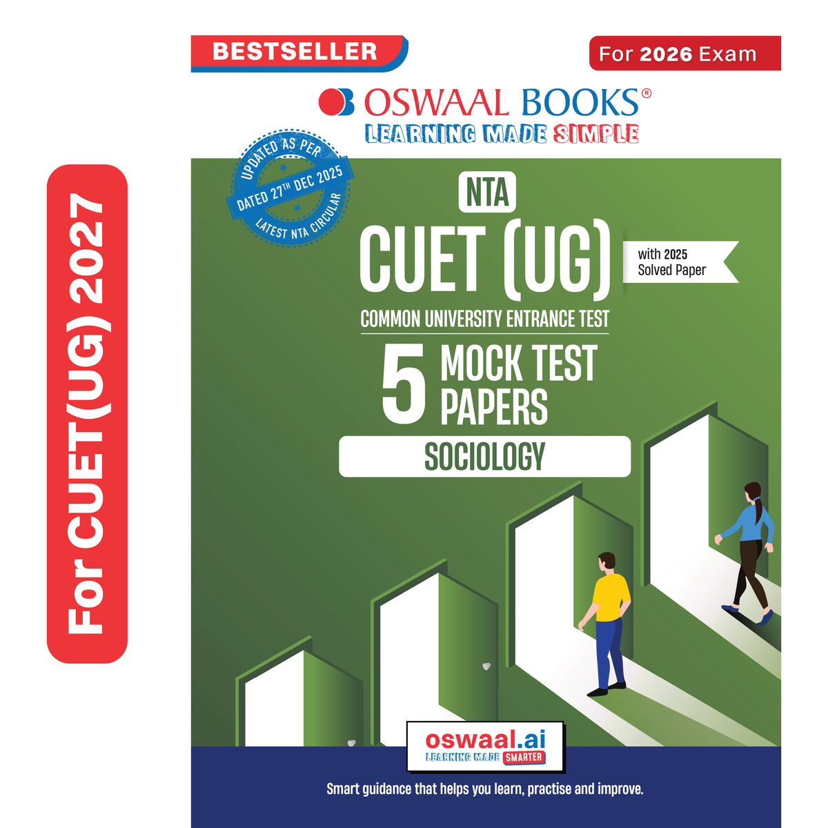 Oswaal NTA CUET (UG) 5 Mock Test Papers Sociology For 2026 Exam (Section-II) (as per latest 27 Dec., notification) | 250+ MCQs for Practice | Includes 2025 Paper- fully solved | With Oswaal AI