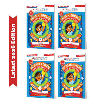 Oswaal One for All Olympiads | Class 8 Maths, Science, English, GK | Chapter-wise Previous Years' Solved Papers | Prep-Guide With Level 1, 2 & Achievers Section (Set of 4 Books) For 2026 Exam