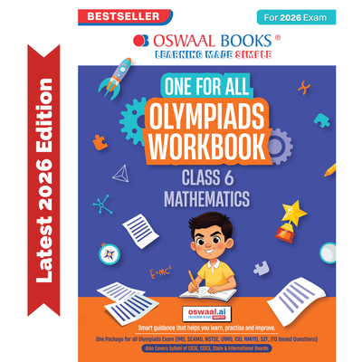 Oswaal One For All Olympiads Workbook Class 6 Maths | Questions for SOF IMO & Other Olympiad Exams 2026 | With Sample Practice Papers & Oswaal.AI