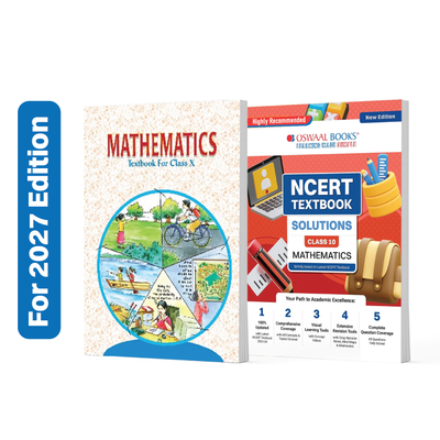 Oswaal NCERT Mathematics Textbook and Textbook Solution Supplement for Class 10 | Competency Focused Questions | Concept Clarity | Mind Maps | Mnemonics (Set of 2 Books, For 2026 Exam)