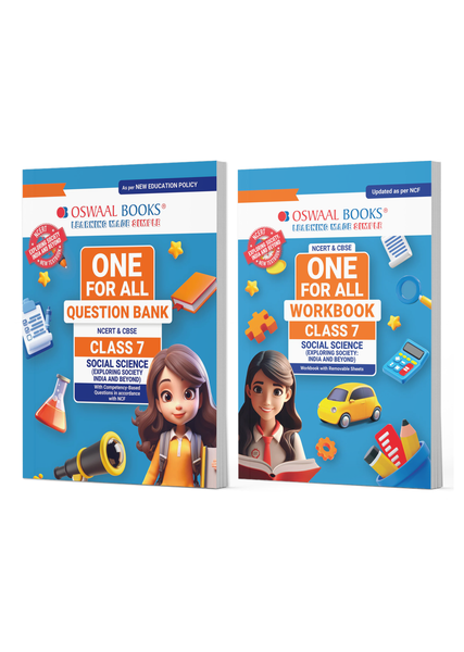 One For All Question Bank + One For All Workbook (NCERT & CBSE) Class 7 Social Science (Set of 2 Books) | Updated As Per NCF For Latest Exam