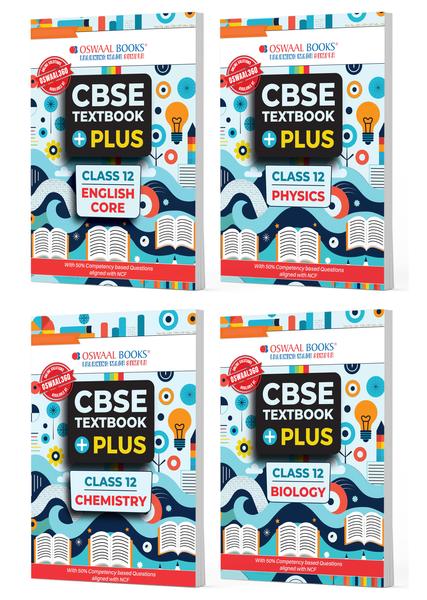 CBSE Textbook Plus English Core, Physics, Chemistry & Biology (Set of 4 Books) For Class 12 | With 50% competency-based Questions aligned with NCF | Includes Previous Years’ Exam Questions With Mnemonics and Mind Maps (For 2026 Exam)