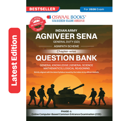 Oswaal Indian Army Agniveer GD (General Duty) Chapter-wise Question Bank English Medium | Agnipath Scheme | General Knowledge, General Science, Maths & Reasoning | 1600+ Questions | For 2026 Exam