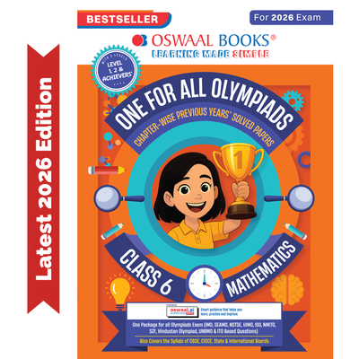 Oswaal One For All Olympiads Class 6 Maths Prep-Guide Book | Chapter-wise Previous Years' Solved Papers | Questions for SOF IMO & Other Olympiad Exams 2026 | With Sample Practice Papers & Oswaal.AI