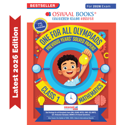 Oswaal One For All Olympiads Class 1 Maths Prep-Guide Book | Chapter-wise Previous Years' Solved Papers | Questions for SOF IMO & Other Olympiad Exams 2026 | With Sample Practice Papers & Oswaal.AI