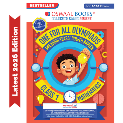 Oswaal One For All Olympiads Class 1 Maths Prep-Guide Book | Chapter-wise Previous Years' Solved Papers | Questions for SOF IMO & Other Olympiad Exams 2026 | With Sample Practice Papers & Oswaal.AI