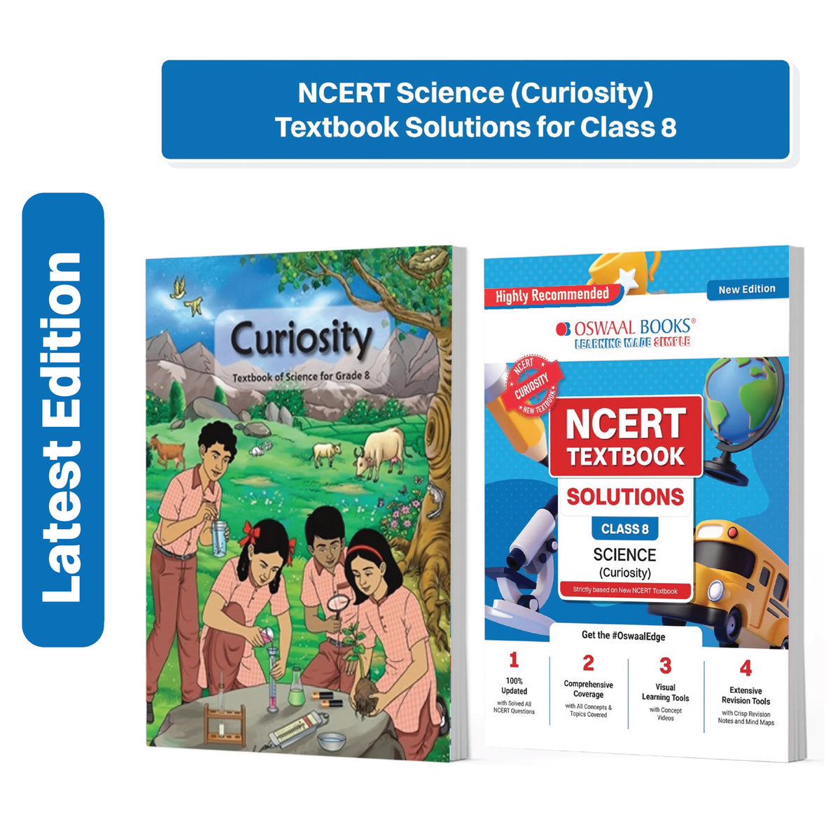 Oswaal NCERT Science (Curiosity) Textbook Solutions for Class 8 | Set of 2 Books | Covered Concept, Mind Maps, Mock Papers (Latest NCERT Pattern)