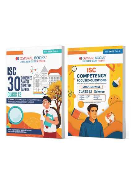 ISC Class 12, 30 Combined Sample Question Papers + Competency Focussed Questions Science Stream  (Set of 2 Books) for 2026 Board Exams