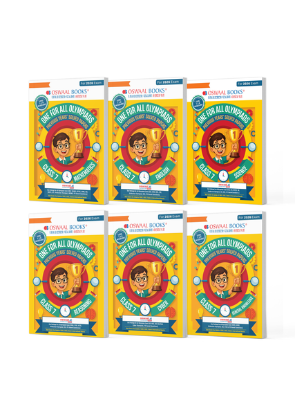 One For All Olympiad Chapter-wise Previous Years' Solved Papers, Prep-Guide Class 7 (Set of 6 Books) Maths, English, Science, Reasoning, Cyber & General Knowledge (For 2026 Exam)