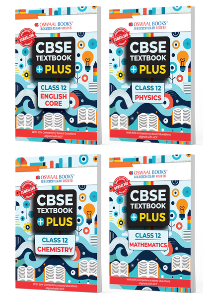 CBSE Textbook Plus English Core, Physics, Chemistry & Mathematics (Set of 4 Books) For Class 12 | With 50% competency-based Questions aligned with NCF | Includes Previous Years’ Exam Questions With Mnemonics and Mind Maps (For 2026 Exam)