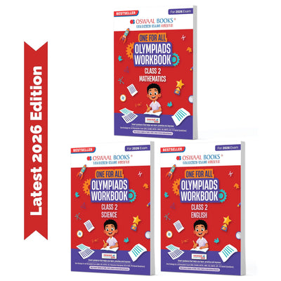 Oswaal One For All Olympiad Workbook Class 2 (Set of 3 Books) Maths, Science & English For 2026 Exam