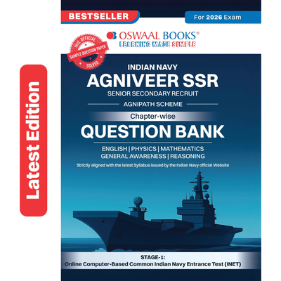 Oswaal Indian Navy Agniveer SSR Chapter-wise Question Bank English Medium | Agnipath Scheme | Science, Maths, English, Reasoning & General Awareness | 1900+ Questions | For 2026 Exam
