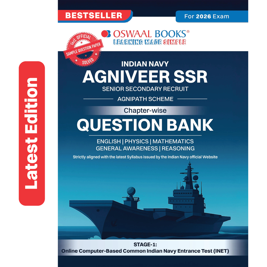 Oswaal Indian Navy Agniveer SSR Chapter-wise Question Bank English Medium | Agnipath Scheme | Science, Maths, English, Reasoning & General Awareness | 1900+ Questions | For 2026 Exam