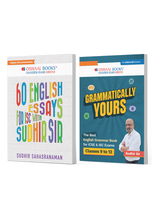 ISC Class 11& 12,  60 English Essays +  Grammatically Yours (The Best English Grammar Book for Classes 9-12 ICSE & ISC ) (Set of 2 Books) With Sudhir Sir for 2026 Exam