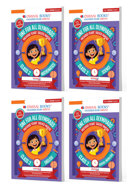 One for All Olympiads | Class 2 Maths, Science, English, GK | Chapter-wise Previous Years' Solved Papers | Prep-Guide With Level 1, 2 & Achievers Section (Set of 4 Books) For 2026 Exam