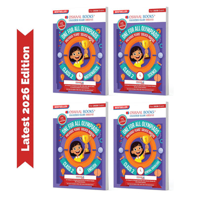 Oswaal One for All Olympiads | Class 2 Maths, Science, English, GK | Chapter-wise Previous Years' Solved Papers | Prep-Guide With Level 1, 2 & Achievers Section (Set of 4 Books) For 2026 Exam