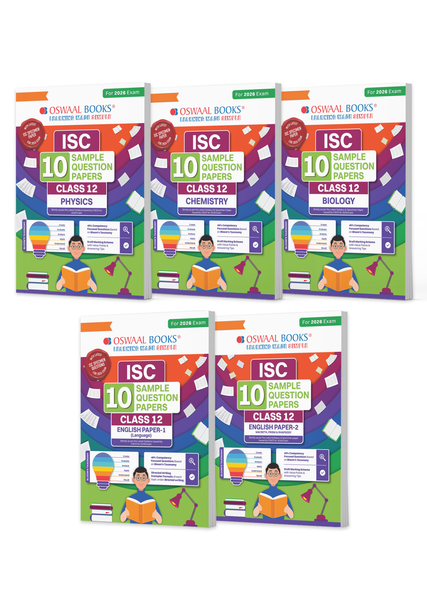 ISC 10 Sample Question Papers Class 12 (Set of 5 Books) Physics, Chemistry, Biology, English Paper 1 & 2 For 2026 Board Exam (Based On The Latest CISCE/ICSE Specimen Paper),With Competency-Based Questions, Mind Maps, On-Tips Notes