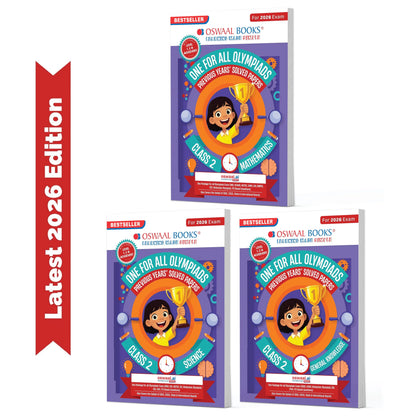 Oswaal One for All Olympiads | Class 2 Maths, Science, GK | Chapter-wise Previous Years' Solved Papers | Prep-Guide With Level 1, 2 & Achievers Section (Set of 3 Books) For 2026 Exam