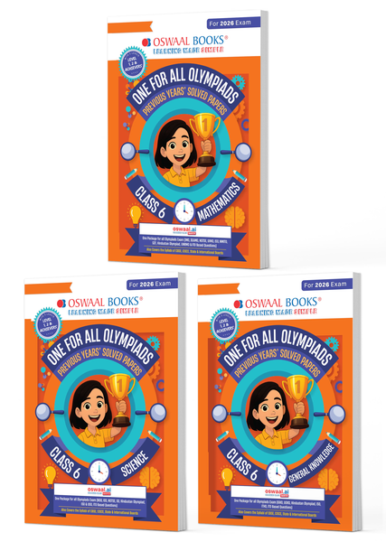 One for All Olympiads | Class 6 Maths, Science, GK | Chapter-wise Previous Years' Solved Papers | Prep-Guide With Level 1, 2 & Achievers Section (Set of 3 Books) For 2026 Exam