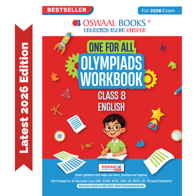 Oswaal One For All Olympiads Workbook Class 8 English | Questions for SOF IEO & Other Olympiad Exams 2026 | With Sample Practice Papers & Oswaal.AI
