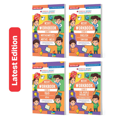 Oswaal NCERT & CBSE Workbook Class 5 Mathematics (Maths Mela), English (Santoor), Hindi (Veena) & Environmental Studies (The World Around Us) (Set of 4 Books) (For Latest Exam)