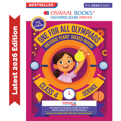 Oswaal One For All Olympiads Class 4 Science Prep-Guide Book | Chapter-wise Previous Years' Solved Papers | Questions for SOF NSO & Other Olympiad Exams 2026 | With Sample Practice Papers & Oswaal.AI