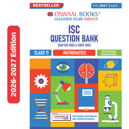 Oswaal Class 11 ISC Mathematics Question Bank | Chapter-wise & Topic-wise with Competency Based Questions | For 2027 Exam | Self-Assessment Papers | Revision Notes