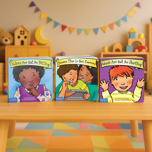 Words, Voices & Screens – 3-Book Toddler Board Book Bundle for Positive Communication