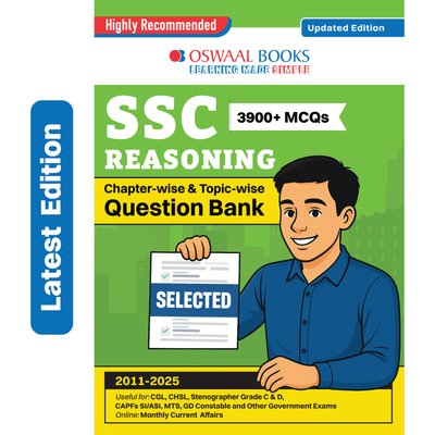 Oswaal SSC Reasoning 15 Years Question Bank English Medium | 3900+ MCQs Tier-1 Chapter-wise & Topic-wise | SSC CGL, CHSL, MTS, CPO | Previous Years 2011-2025 | For 2026 Exam