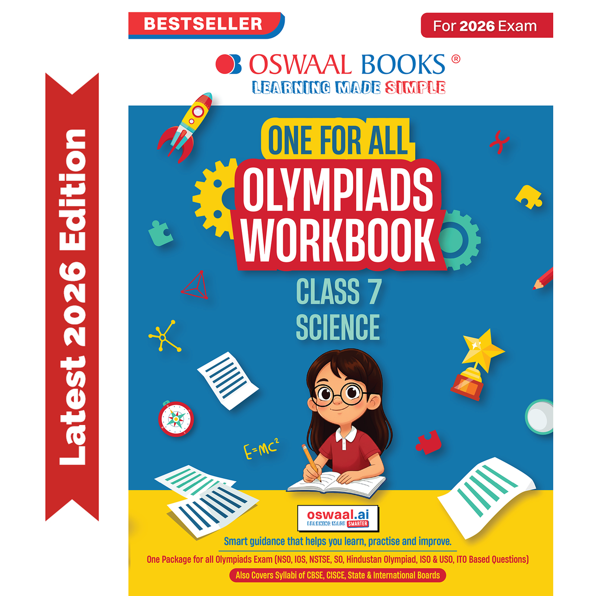 Oswaal One For All Olympiads Workbook Class 7 Science | Questions for SOF NSO & Other Olympiad Exams 2026 | With Sample Practice Papers & Oswaal.AI