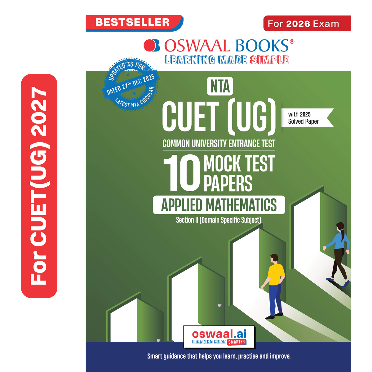 Oswaal NTA CUET (UG) 10 Mock Test Papers Applied Mathematics For 2026 Exam (Section-II) (as per latest 27 Dec., notification) | 550+ MCQs for Practice | Includes 2025 Paper- fully solved | With Oswaal AI