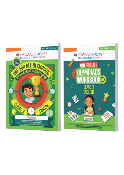 One For All Olympiads Class 3 English Prep-Guide, Chapter-wise Previous Years' Solved Papers + Workbook (Set of 2 Books) | Questions for SOF IEO & Other Olympiad Exams 2026