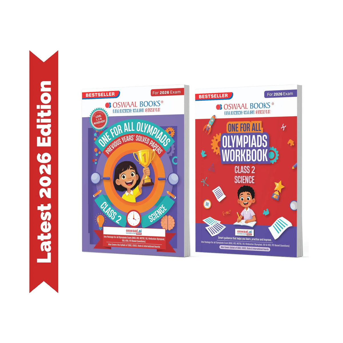 Oswaal One For All Olympiads Class 2 Science Prep-Guide | Chapter-wise Previous Years' Solved Papers+ Workbook (Set of 2 Books) | Questions for SOF NSO & Other Olympiad Exams 2026