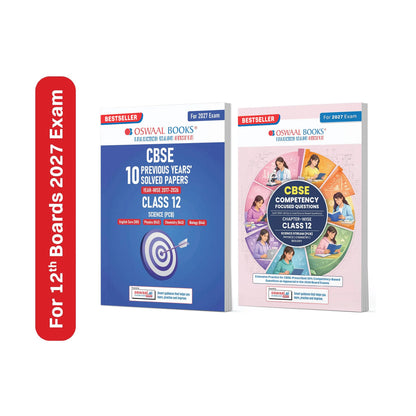 Oswaal CBSE 10 Previous Years Solved Papers and Competency Focused Questions Chapter-wise Class 12 PCB (Set of 2)