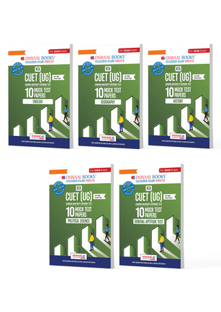 NTA CUET (UG) Mock Test Papers | English, Geography, History, Political Science & General Aptitude Test (Set of 5 Books) | For 2026 Exam | Includes 2025 Paper- fully solved | With Oswaal AI