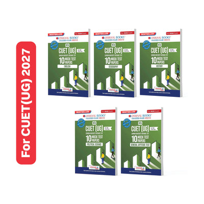 Oswaal NTA CUET (UG) Mock Test Papers | English, Geography, History, Political Science & General Aptitude Test (Set of 5 Books) | For 2026 Exam | Includes 2025 Paper- fully solved | With Oswaal AI