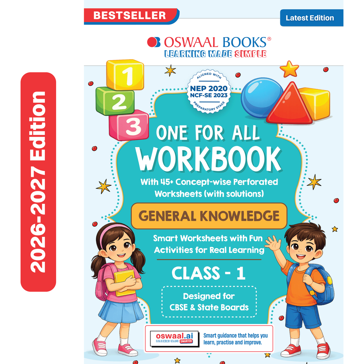 Oswaal One for All Workbook Class 1 General Knowledge | 45+ Concept-wise Perforated Worksheets | Based on NCERT | NEP 2020 & NCF 2023 Aligned | For CBSE & State Boards