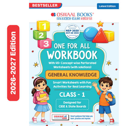 Oswaal One for All Workbook Class 1 General Knowledge | 45+ Concept-wise Perforated Worksheets | Based on NCERT | NEP 2020 & NCF 2023 Aligned | For CBSE & State Boards